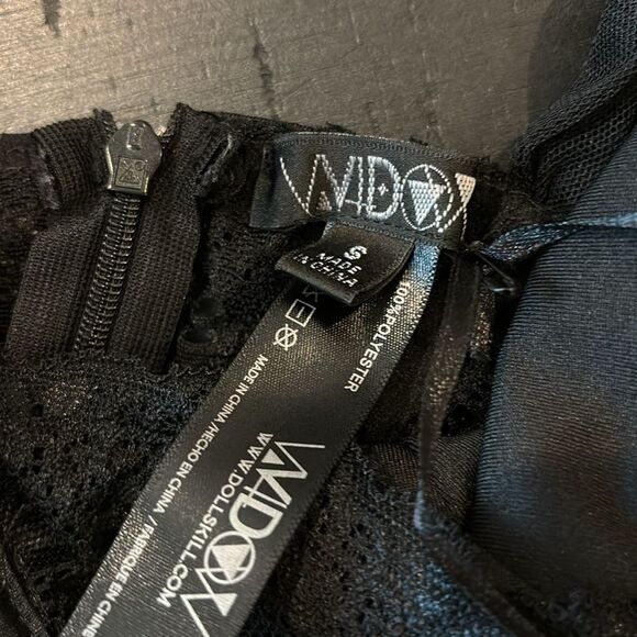 Doll’s Kill Widow NWT Wished Upon Lace Mini Ruffle Bustier Gothic Dress Small - Picture 9 of 15